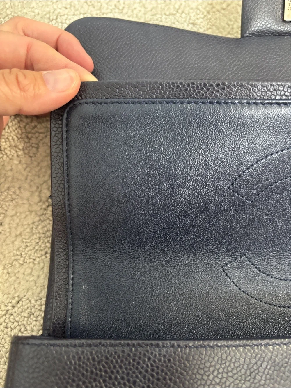 CHANEL Jumbo Navy Double Flap Caviar